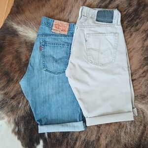 Levi's Men's Jeans & Shorts Duo — Blue Denim and Cream Khaki